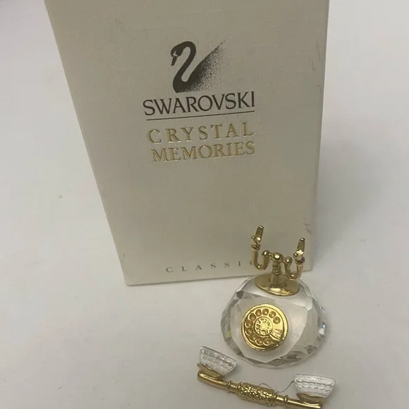 Swarovski Gold and Crystal Phone Figurine